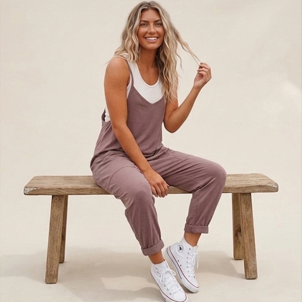 Limited ED. Paper Label "Nicola" Jumpsuit In Hazelnut